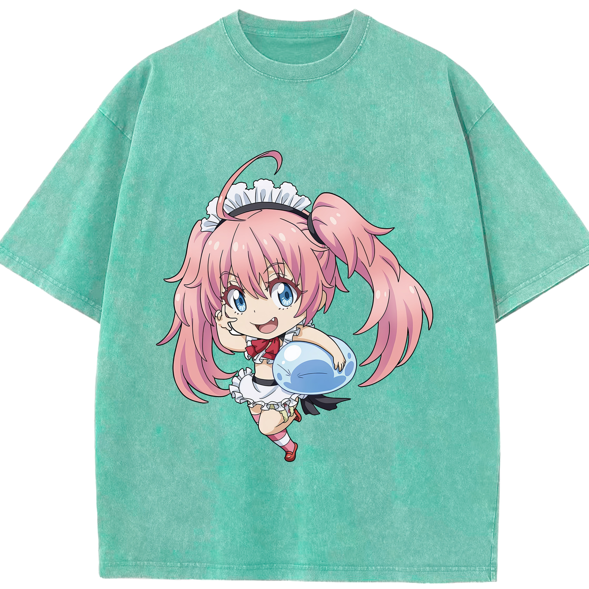 （画像用） 転スラ Regarding Reincarnated to Slime 綿100% ヴィンテージ風 半袖Tシャツ（フロントプリント）